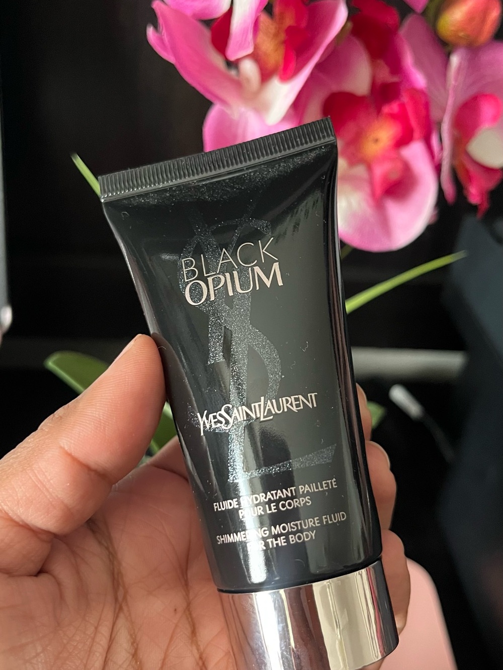 Yves Saint Laurent Black Opium Body Shimmer Tube - Black and Silver